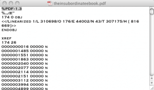 How to find out the PDF version used (Text Editor)