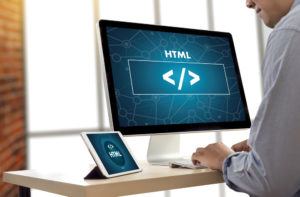 Man using computer to display base64 images in html