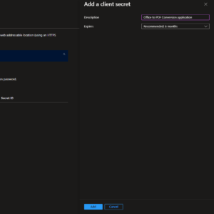 Add a client secret